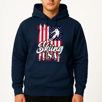 USA Skiing Flag Design Hoodie