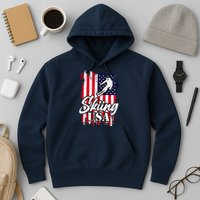 USA Skiing Flag Design Hoodie