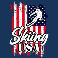 USA Skiing Flag Design Hoodie