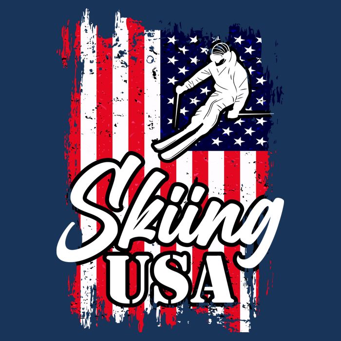 USA Skiing Flag Design Hoodie