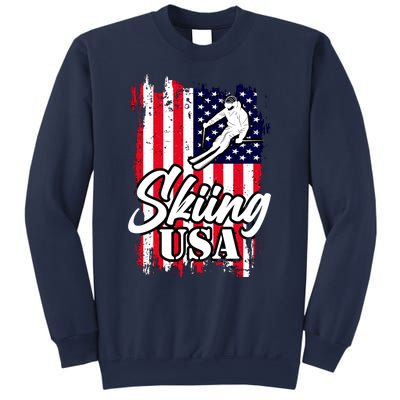 USA Skiing Flag Design Sweatshirt