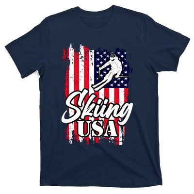 USA Skiing Flag Design T-Shirt