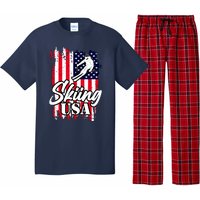 USA Skiing Flag Design Pajama Set