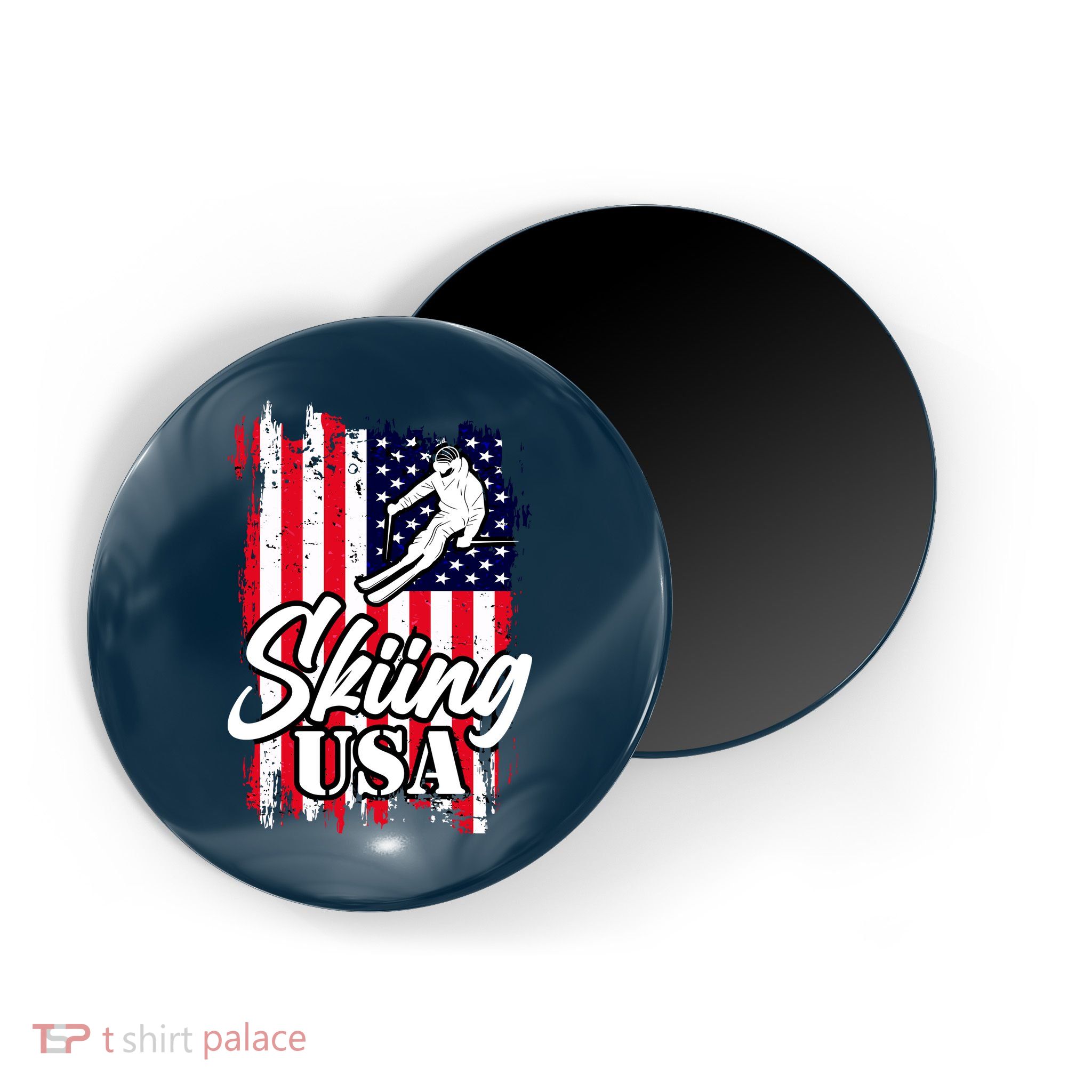 USA Skiing Flag Design Magnet