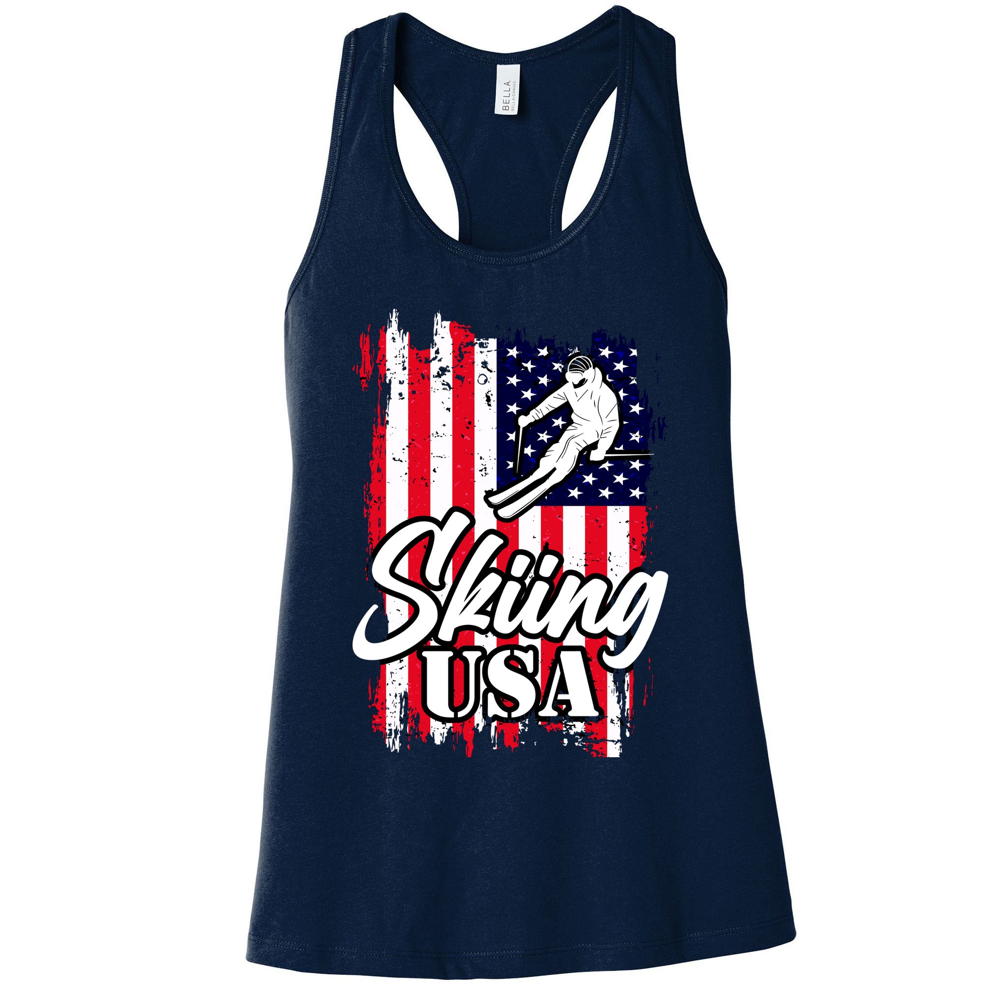 USA Skiing Flag Design Womens Tank Top