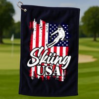 USA Skiing Flag Design Golf Towel