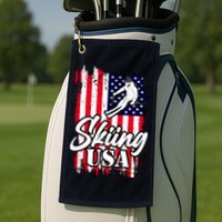 USA Skiing Flag Design Golf Towel