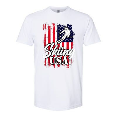 USA Skiing Flag Design Softstyle® CVC T-Shirt