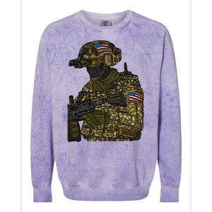 US Special Force Soldier Army Colorblast Crewneck Sweatshirt