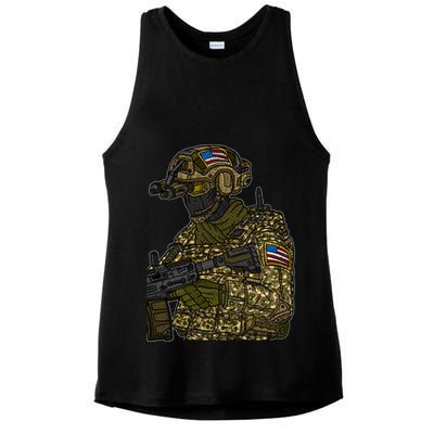 US Special Force Soldier Army Ladies PosiCharge Tri-Blend Wicking Tank