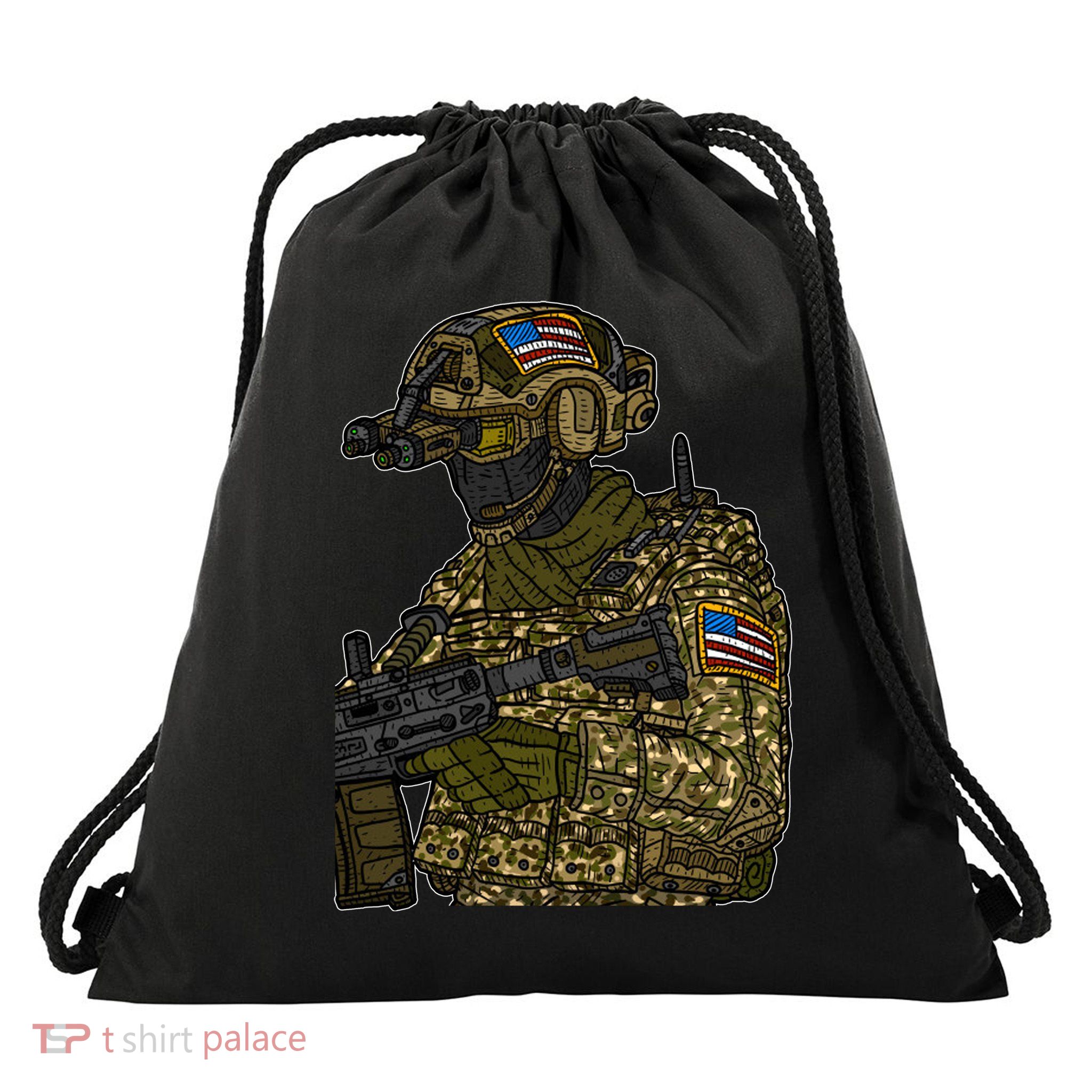 US Special Force Soldier Army Drawstring Bag