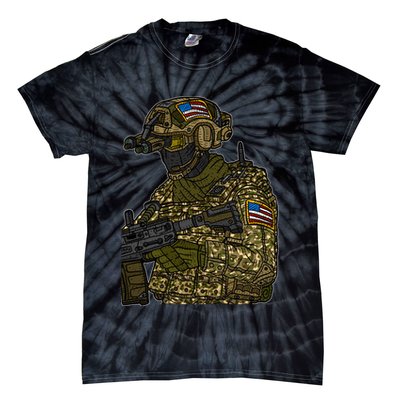 US Special Force Soldier Army Tie-Dye T-Shirt