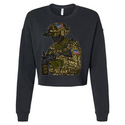 US Special Force Soldier Army Cropped Pullover Crew