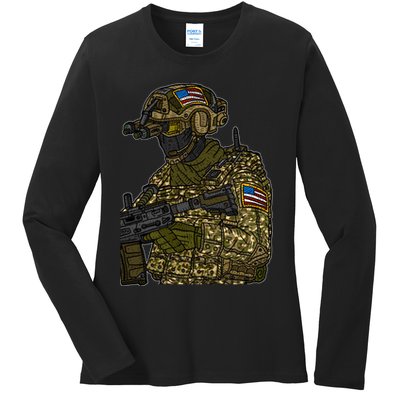US Special Force Soldier Army Ladies Long Sleeve Shirt