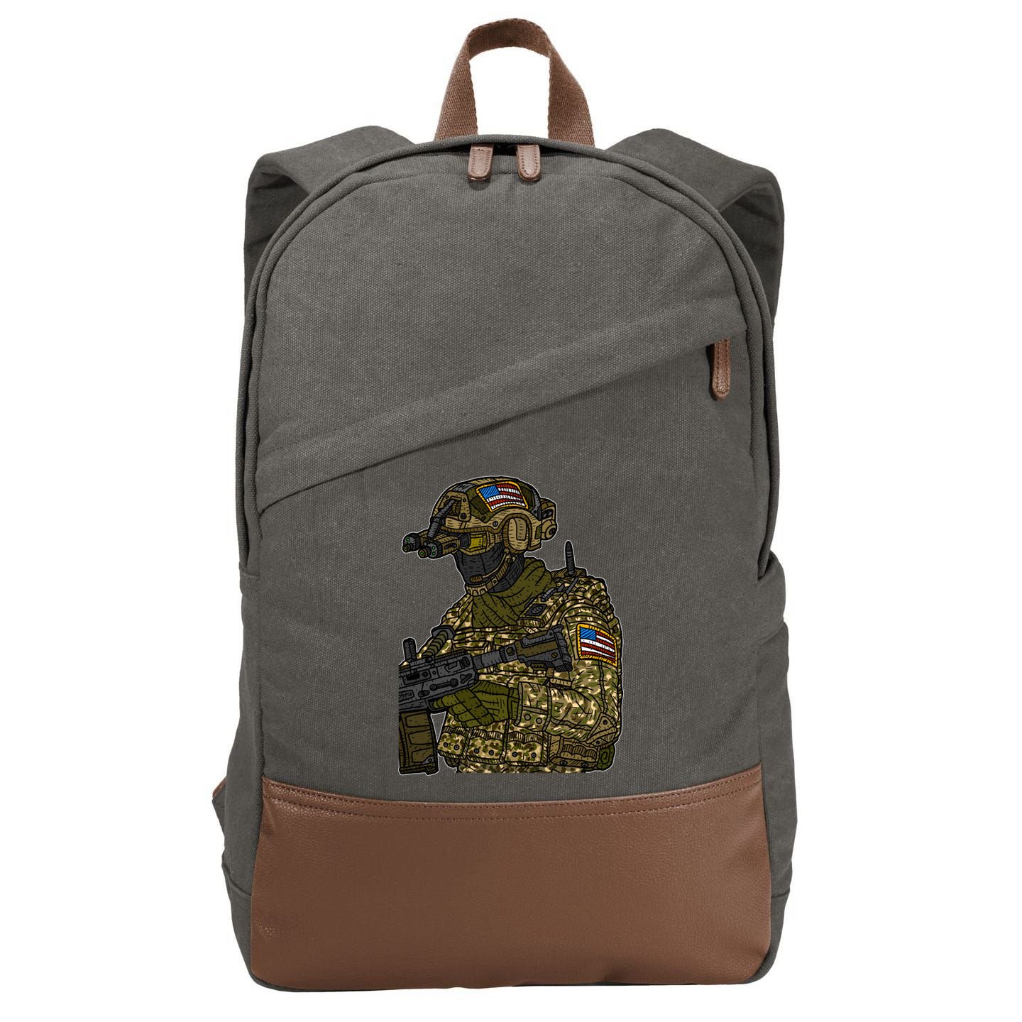 US Special Force Soldier Army Cotton Canvas Backpack
