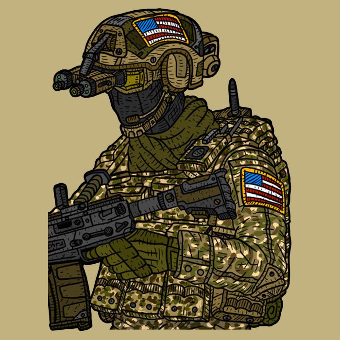 US Special Force Soldier Army Button
