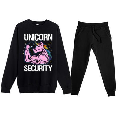 Unicorn Security Funny Costume Police Gift For Men Women Premium Crewneck Sweatsuit Set