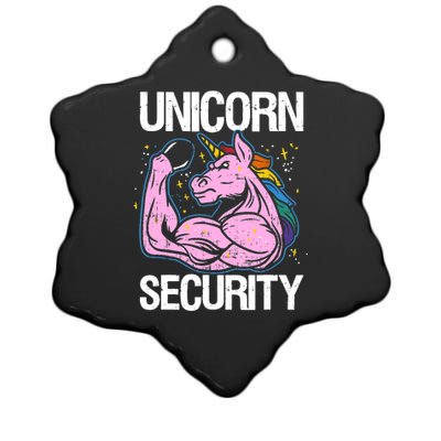 Unicorn Security Funny Costume Police Gift For Men Women Ceramic Star Ornament