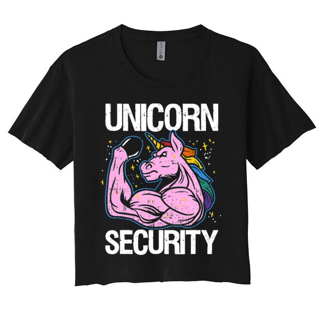 Unicorn Security Funny Costume Police Gift For Men Women Crop Top