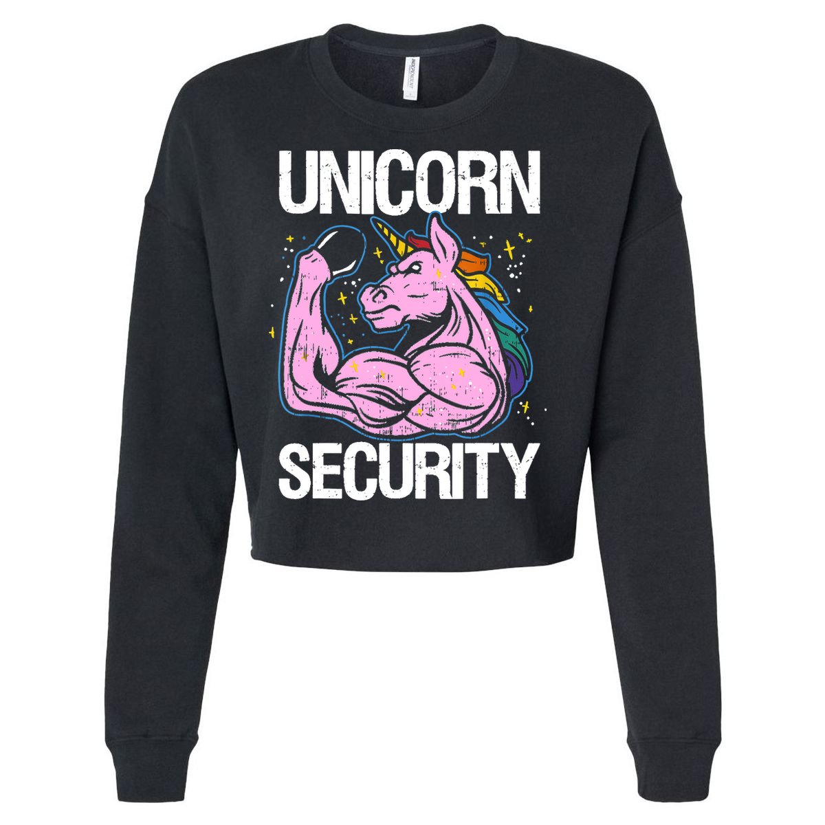 Unicorn Security Funny Costume Police Gift For Men Women Cropped Pullover Crew