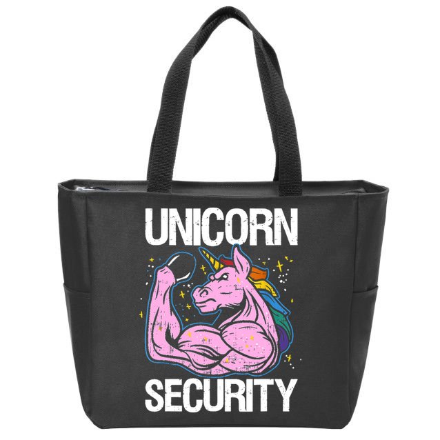 Unicorn Security Funny Costume Police Gift For Men Women Zip Tote Bag