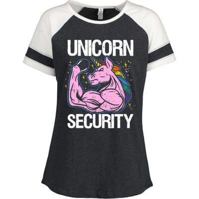 Unicorn Security Funny Costume Police Gift For Men Women Enza Ladies Jersey Colorblock Tee