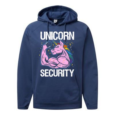 Unicorn Security Funny Costume Police Gift For Men Women Performance Fleece Hoodie