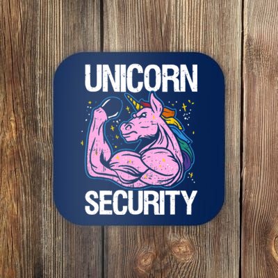 Unicorn Security Funny Costume Police Gift For Men Women Coaster