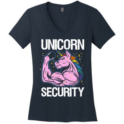 Unicorn Security Funny Costume Police Gift For Men Women Women's V-Neck T-Shirt