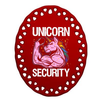 Unicorn Security Funny Costume Police Gift For Men Women Ceramic Oval Ornament