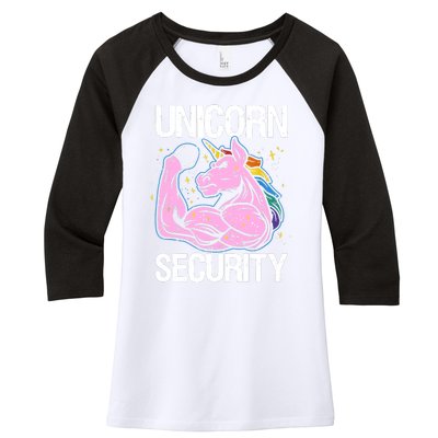 Unicorn Security Funny Costume Police Gift For Men Women Women's Tri-Blend 3/4-Sleeve Raglan Shirt