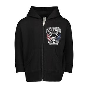 USA Solidarity Forever UAW Never Surrender UAW Union Strong Toddler Zip Fleece Hoodie