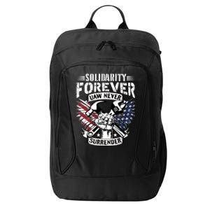 USA Solidarity Forever UAW Never Surrender UAW Union Strong City Backpack