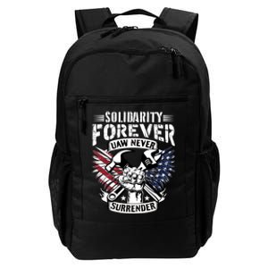 USA Solidarity Forever UAW Never Surrender UAW Union Strong Daily Commute Backpack