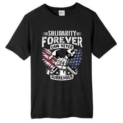 USA Solidarity Forever UAW Never Surrender UAW Union Strong Tall Fusion ChromaSoft Performance T-Shirt