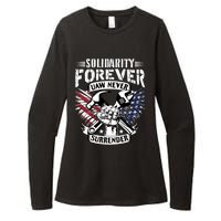 USA Solidarity Forever UAW Never Surrender UAW Union Strong Womens CVC Long Sleeve Shirt