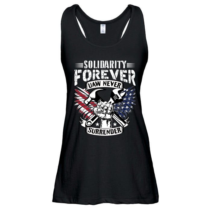 USA Solidarity Forever UAW Never Surrender UAW Union Strong Ladies Essential Flowy Tank