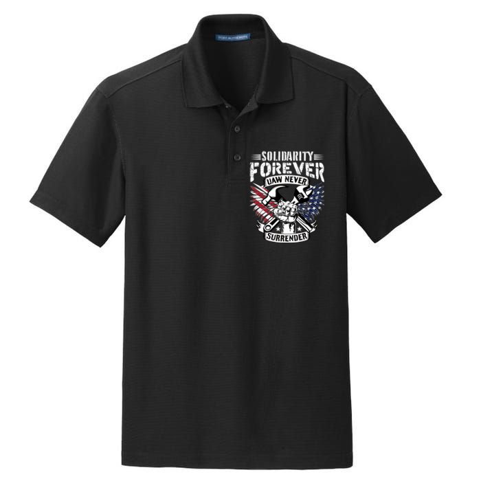 USA Solidarity Forever UAW Never Surrender UAW Union Strong Dry Zone Grid Polo