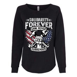 USA Solidarity Forever UAW Never Surrender UAW Union Strong Womens California Wash Sweatshirt