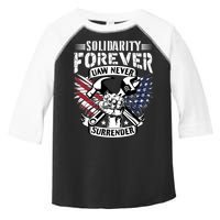 USA Solidarity Forever UAW Never Surrender UAW Union Strong Toddler Fine Jersey T-Shirt