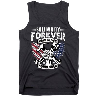 USA Solidarity Forever UAW Never Surrender UAW Union Strong Tank Top