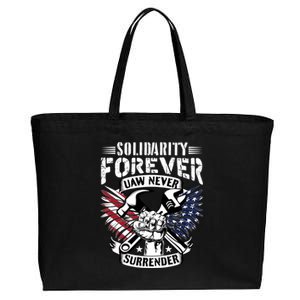 USA Solidarity Forever UAW Never Surrender UAW Union Strong Cotton Canvas Jumbo Tote