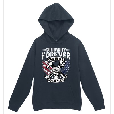 USA Solidarity Forever UAW Never Surrender UAW Union Strong Urban Pullover Hoodie