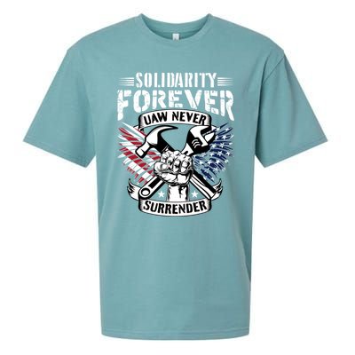 USA Solidarity Forever UAW Never Surrender UAW Union Strong Sueded Cloud Jersey T-Shirt