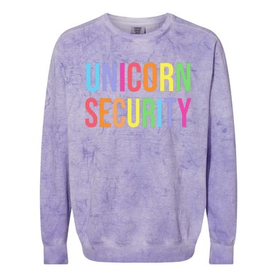 Unicorn Security Funny Birthday Girl Gifts Dad Mom Daughter Colorblast Crewneck Sweatshirt