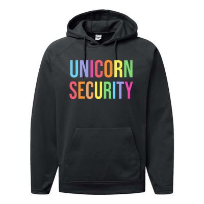 Unicorn Security Funny Birthday Girl Gifts Dad Mom Daughter Performance Fleece Hoodie