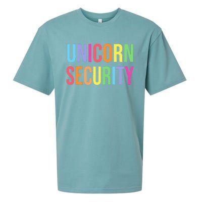 Unicorn Security Funny Birthday Girl Gifts Dad Mom Daughter Sueded Cloud Jersey T-Shirt