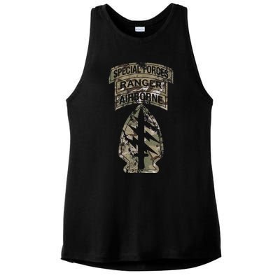 Us Special Forces Sf Ranger Tab Multicam Camo Ladies PosiCharge Tri-Blend Wicking Tank