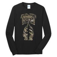 Us Special Forces Sf Ranger Tab Multicam Camo Tall Long Sleeve T-Shirt