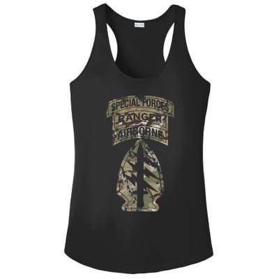 Us Special Forces Sf Ranger Tab Multicam Camo Ladies PosiCharge Competitor Racerback Tank